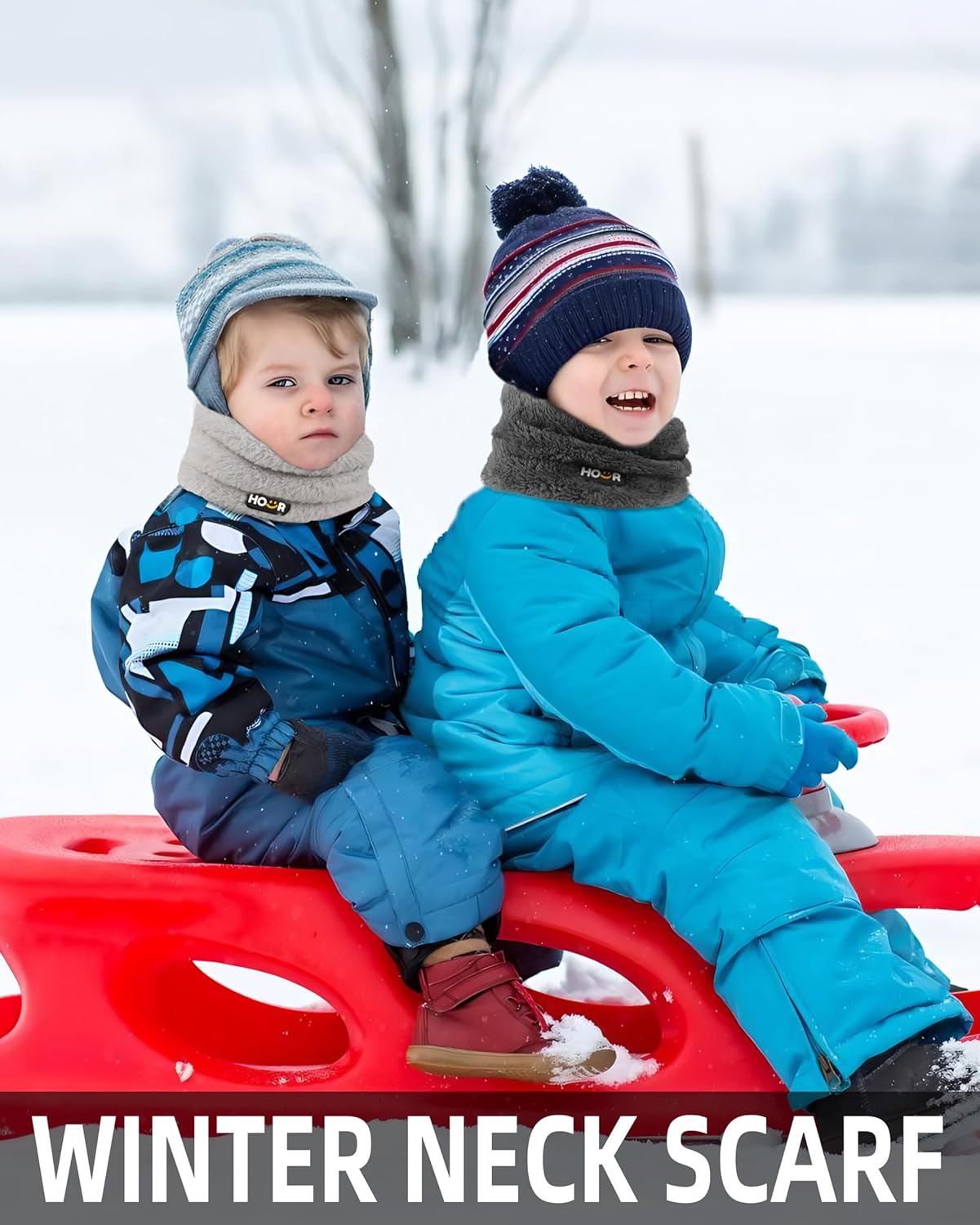 Polar Fleece Kids Neck Warmer Infinity Scarf Winter Neck Gaiters For Boys Girls Face Cover Ski Mask - Image 5