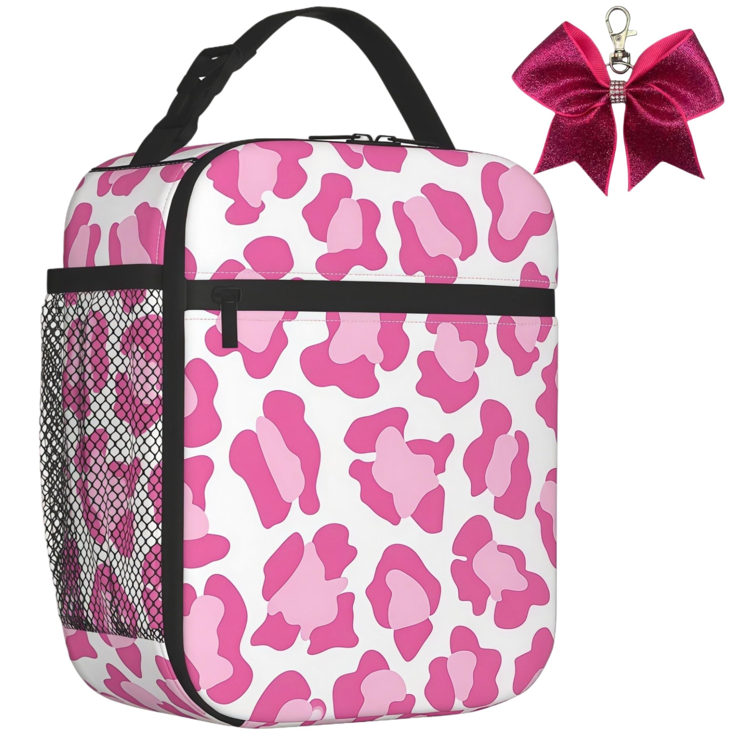 TIANCANCAN Insulated Lunch Bags for Kids, 6.5L Cool Girls Lunch Box Bag for Girls Adults, Tough & Spacious Cooler Bag Bento Lunch Box for Women (Pink Leopard) — image 1