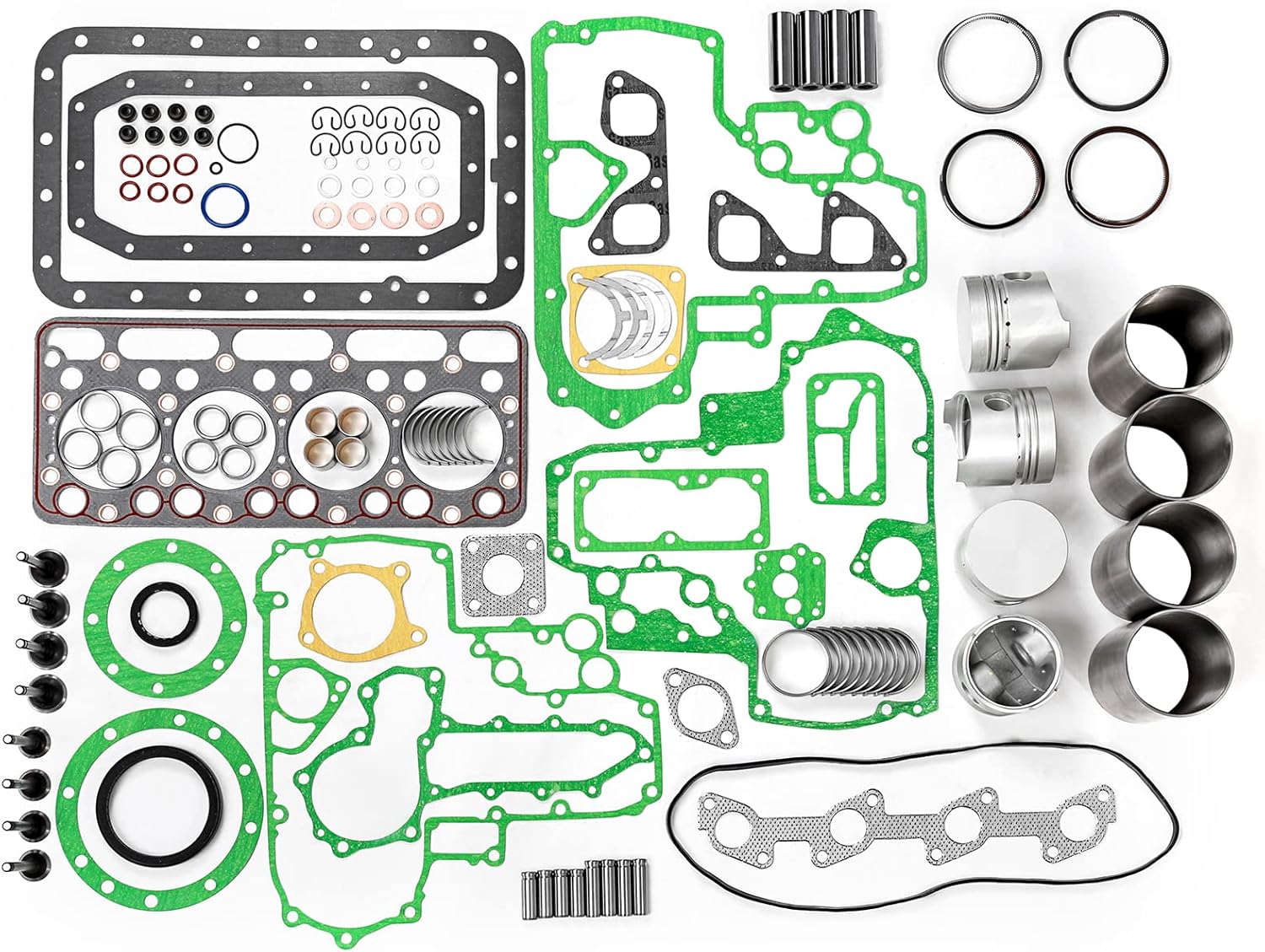 Overhaul Rebuild Kit Fits for Kubota V1702 IDI Indirect Injection Engine Bobcat 442 645 733 743 1600 Skid Steer Loader Kubota L3350 L3250DT L3255F L355 L2850F Tractor