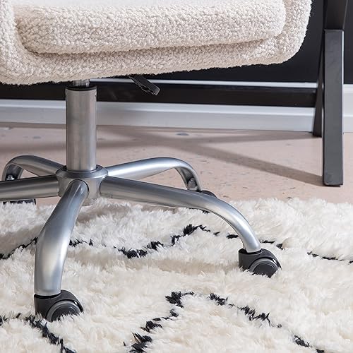 Miniatura 5 de Linon Home Decor Products Linon Brooklyn Sherpa - Silla de oficina, color marfil