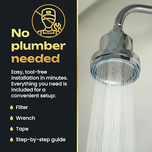 Miniatura 5 de Ducha con filtro interno  Kit con 4 ablandadores de agua de alta presión para agua dura  Incluye filtros reemplazables y kits de fácil instalación