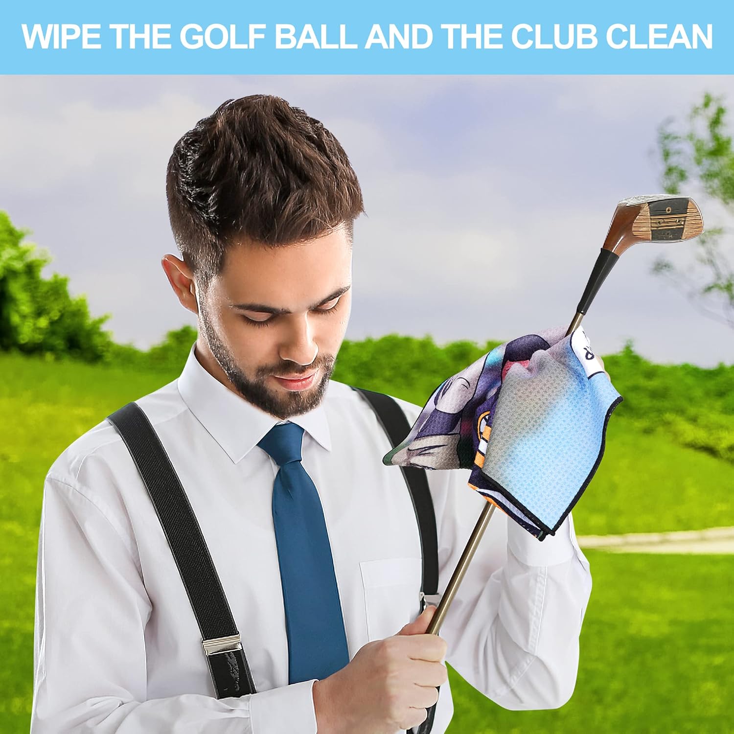 Golf Towel 3 Pcs Funny Golf Club Clean Set for Golf Bags with Clip, Funny Gifts for Golf Fans - Image 4