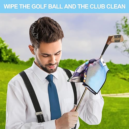 Miniatura 4 de DUNGGLE Toalla de golf de 3 piezas, divertido juego de limpieza para palos de golf con clip, regalos divertidos para fanáticos del golf