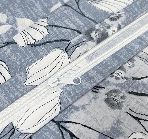 Miniatura 7 de Marina Decoration Juego de funda de edredón de 4 piezas de rayón estampado suave de bambú para todas las estaciones, con cremallera y lazo en las