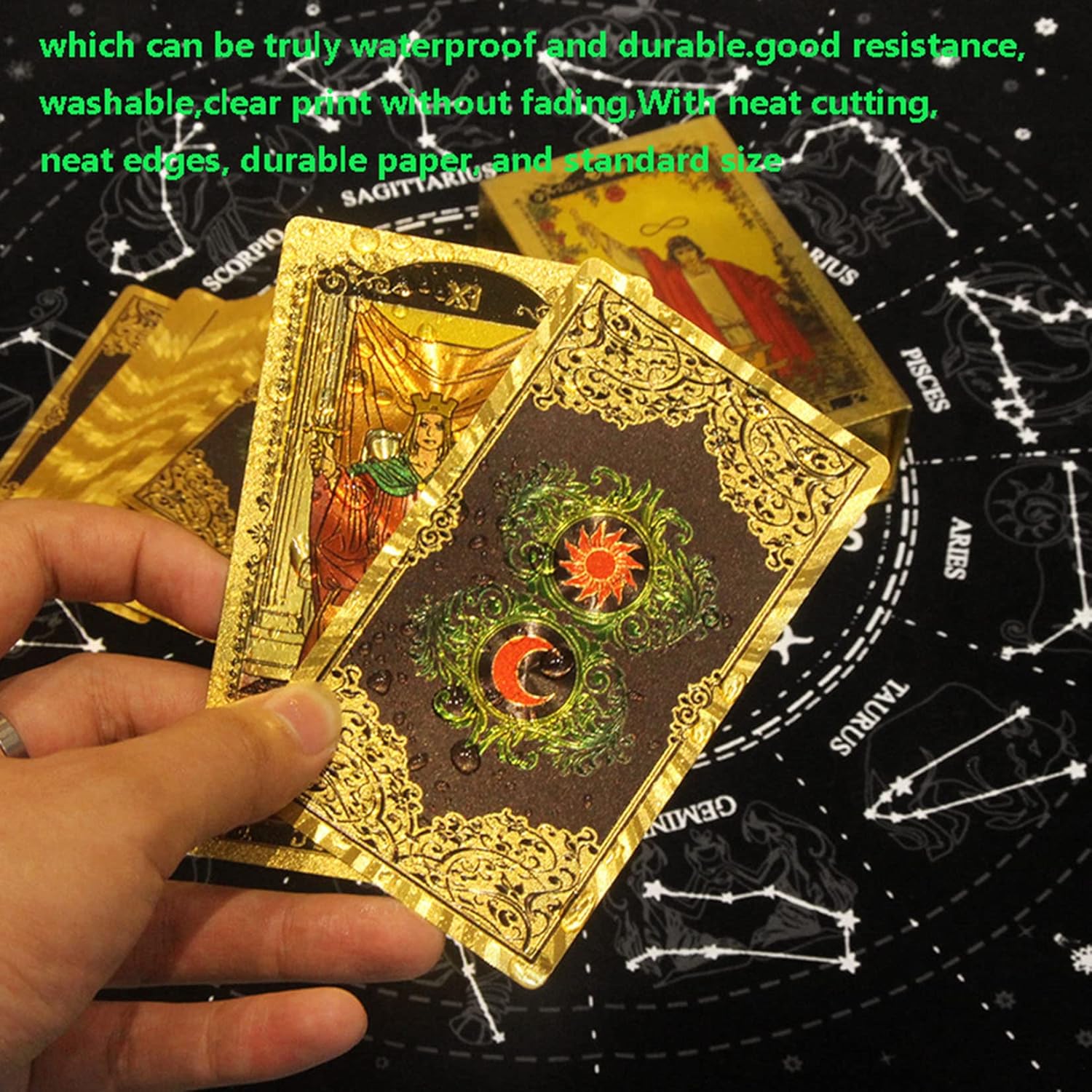 Tarot Cards Deck, Water Proof with Guidebook Divination Cards, 80 Fortune Telling Game Set for Family Reunion Beginners Expert Readers for Holiday Christmas Birthday Gifts