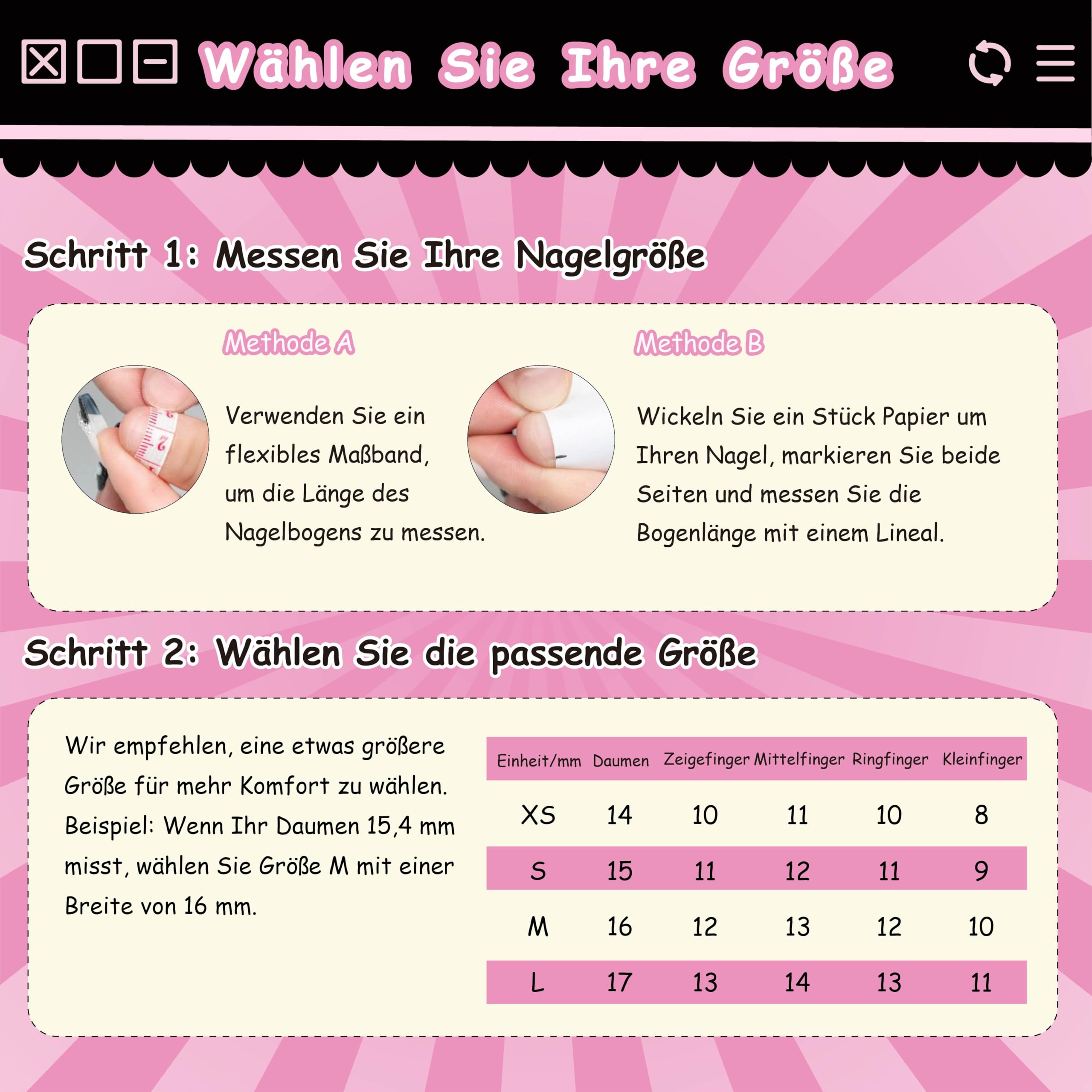 Sun&Beam Nails Handgefertigte Kunstnägel Lang Sargform Ballerina Nägel zum Aufkleben in Schwarz Silber 3D Cool Modisch Design mit Klebepads 10 Stück (#003 M) - 5