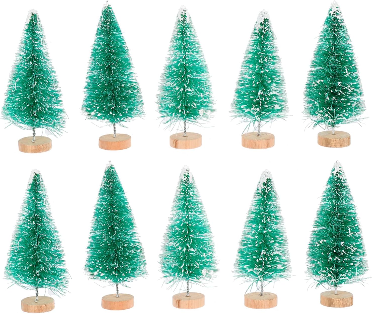 Christmas Tree Decorations 12 Pcs Christmas Tree Holiday Tabletop Trees Sisal Snow Frost Trees Toppers Sisal Silk Green Christmas Decorations