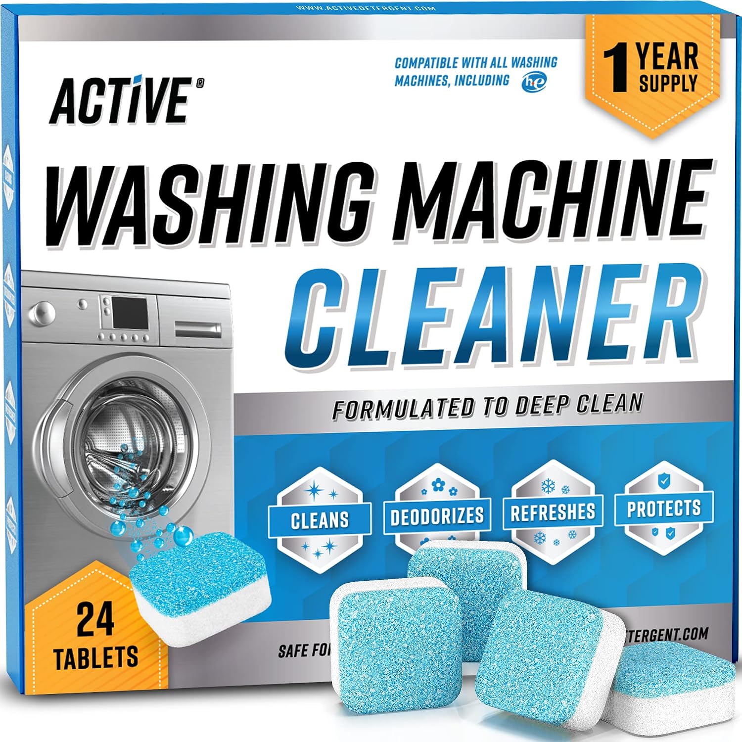Active Washing Machine Cleaner Descaler Tablets