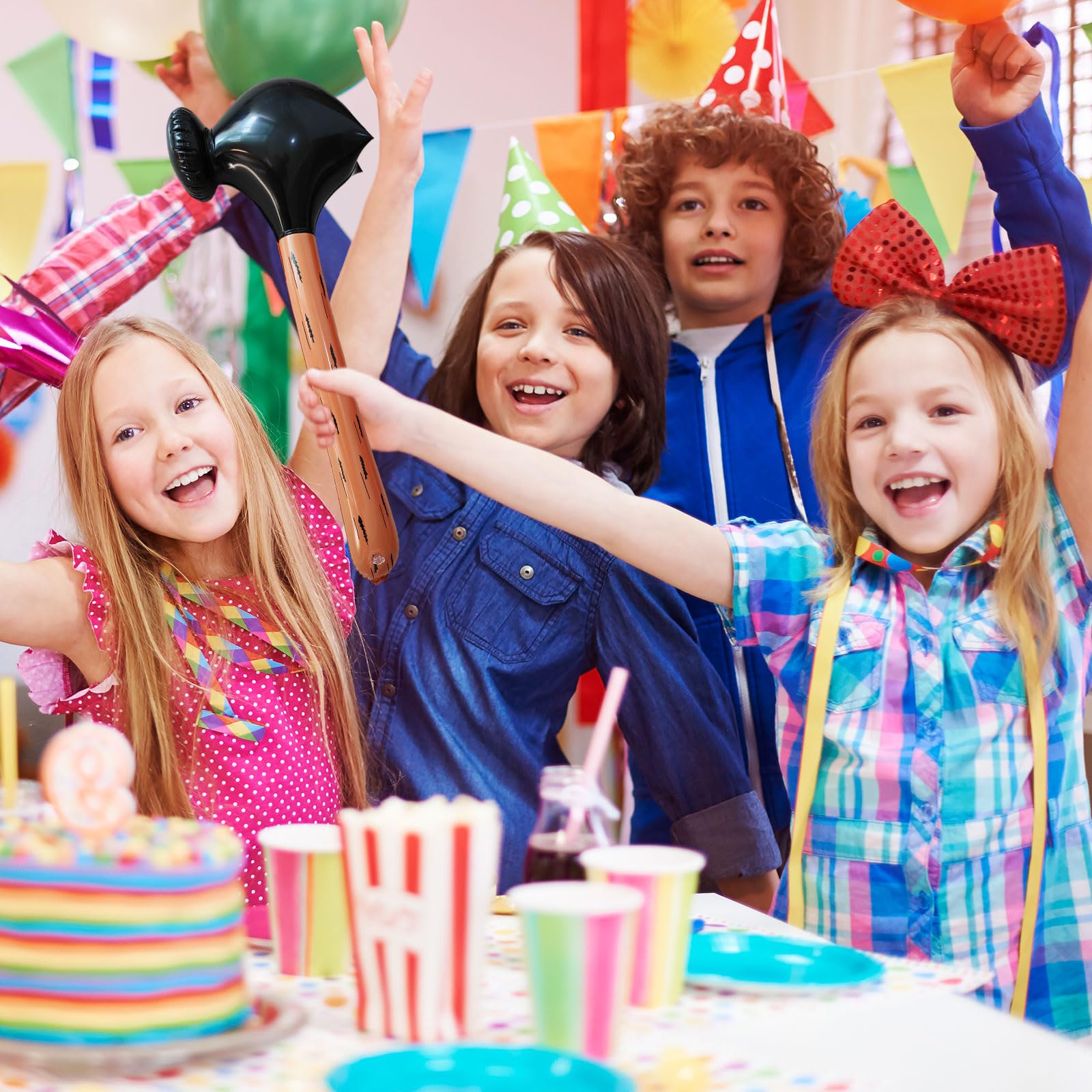 FUIPVGI 3 Pezzi Martello Gonfiabile, Divertente Supporto Gonfiabile per Feste in Piscina, Giocattolo per Vasca da Bagno Piscina Giocattolo per Bambini Compleanno Decorazione per Feste