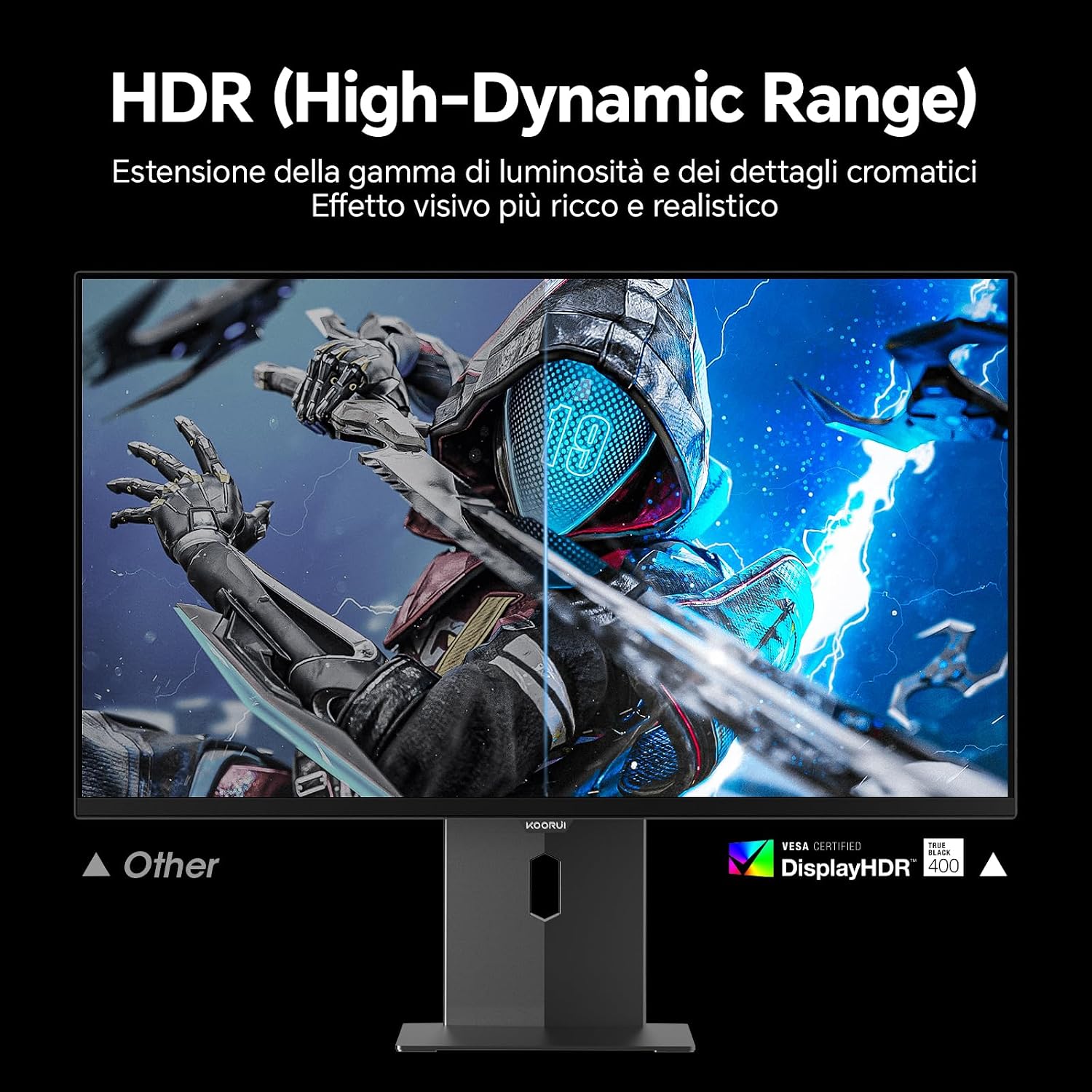 KOORUI S2721XO Monitor HDR comparison