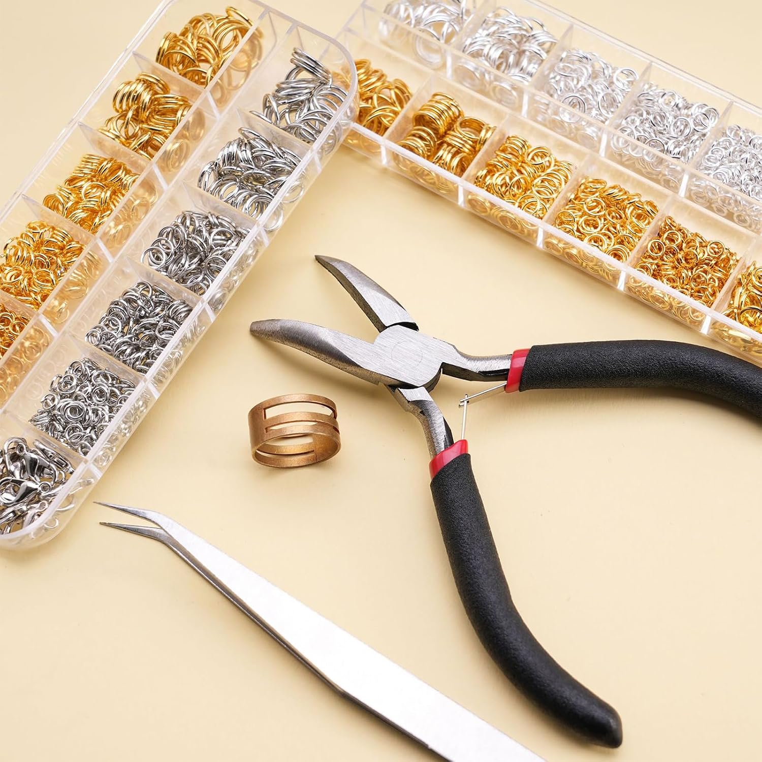 1200 PCS Jewelry Making Supplies,Open Jump Rings, for Necklace Repair | Metal material, not easy to bend, anti-oxidation, divided storage box, for bracelet necklace assembly, keychain modification