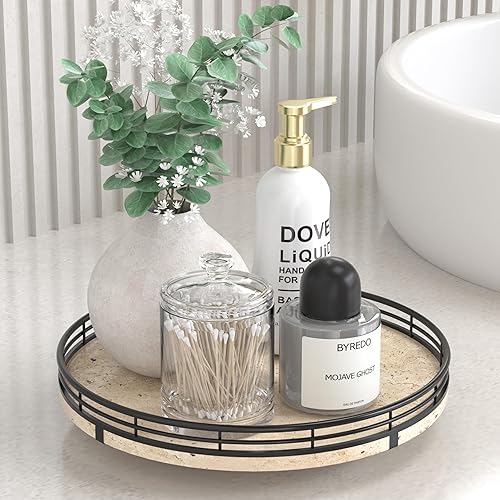 Miniatura 36 de Tabla giratoria redonda de roble de 9 pulgadas para organización en gabinetes, estilo rústico, para almacenamiento en mesa del comedor, despensa,