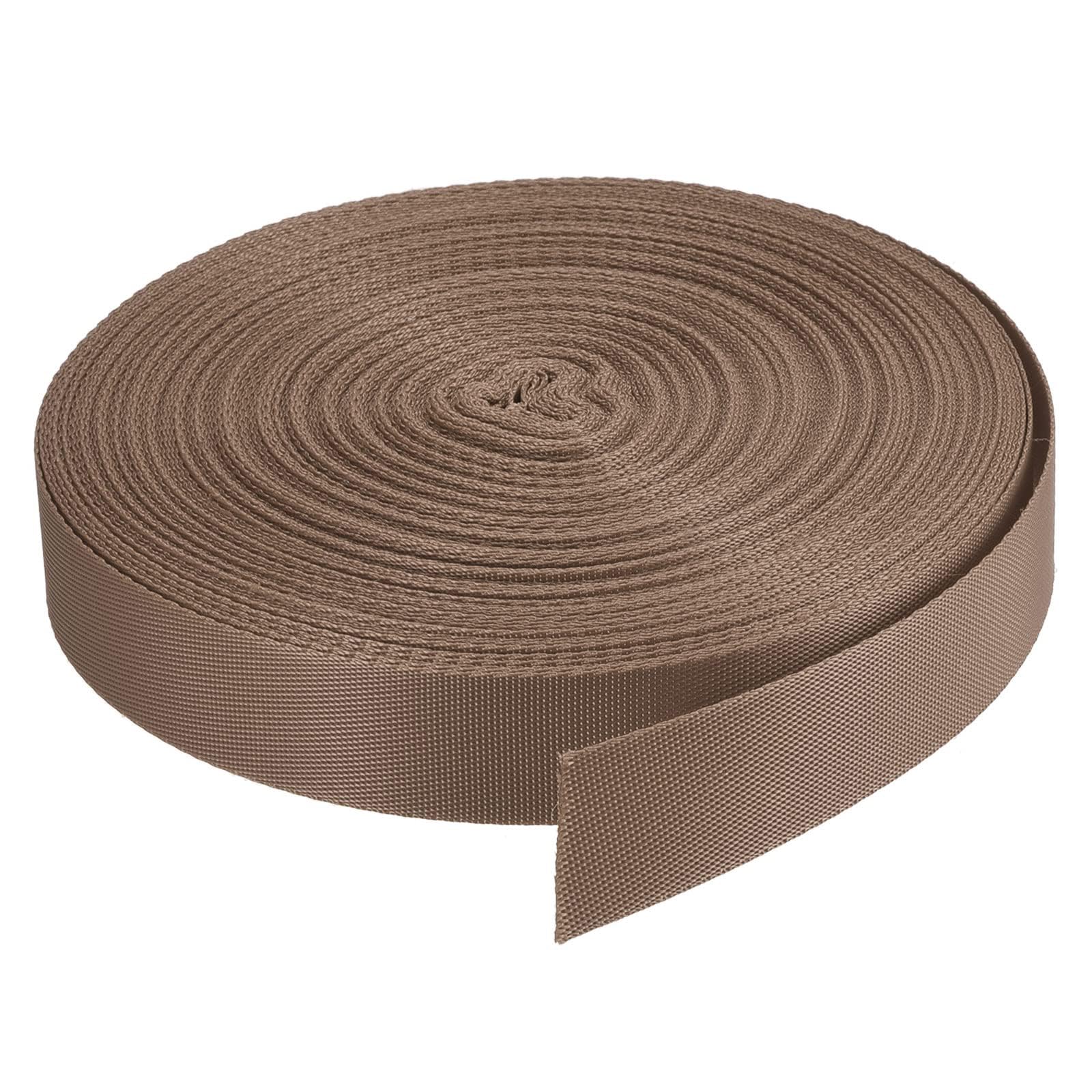 MACHSWON Nylon Webbing Strap 1 inch Light Brown Flat Nylon Webbing Straps 2.5cm 30 Yards Durable Nylon Strap for Backpack,Cargo Strap,Luggage-rack,Pet Collars,Crafts