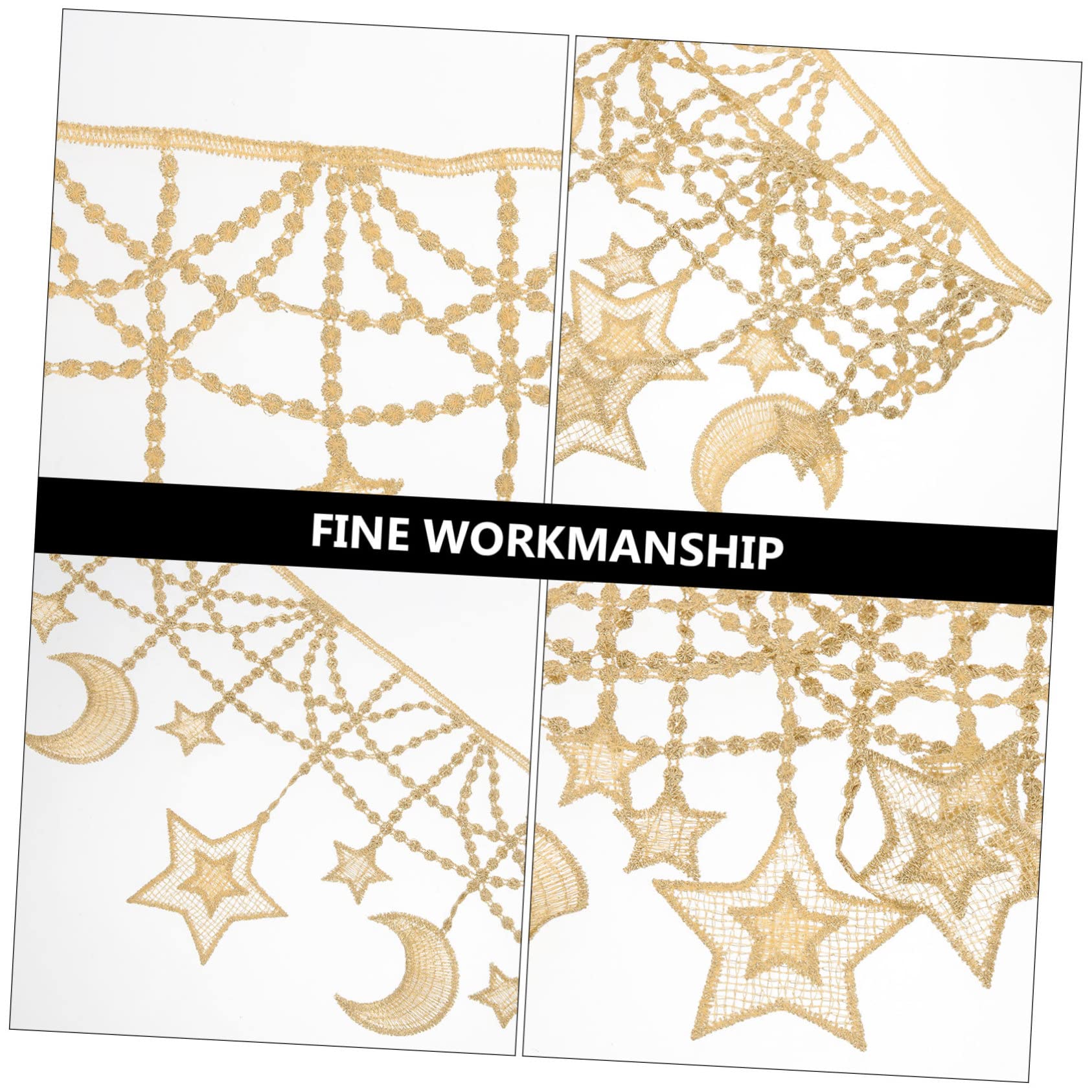 EXCEART 4piezas Cinta De Encaje Decorativa Para Manualidades Cinta De Encaje Para Ropa Estrellas y Para Proyectos De Costura y