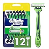 Gillette Sensor3 Sensitive Men's Disposable Razor, 12 Razors