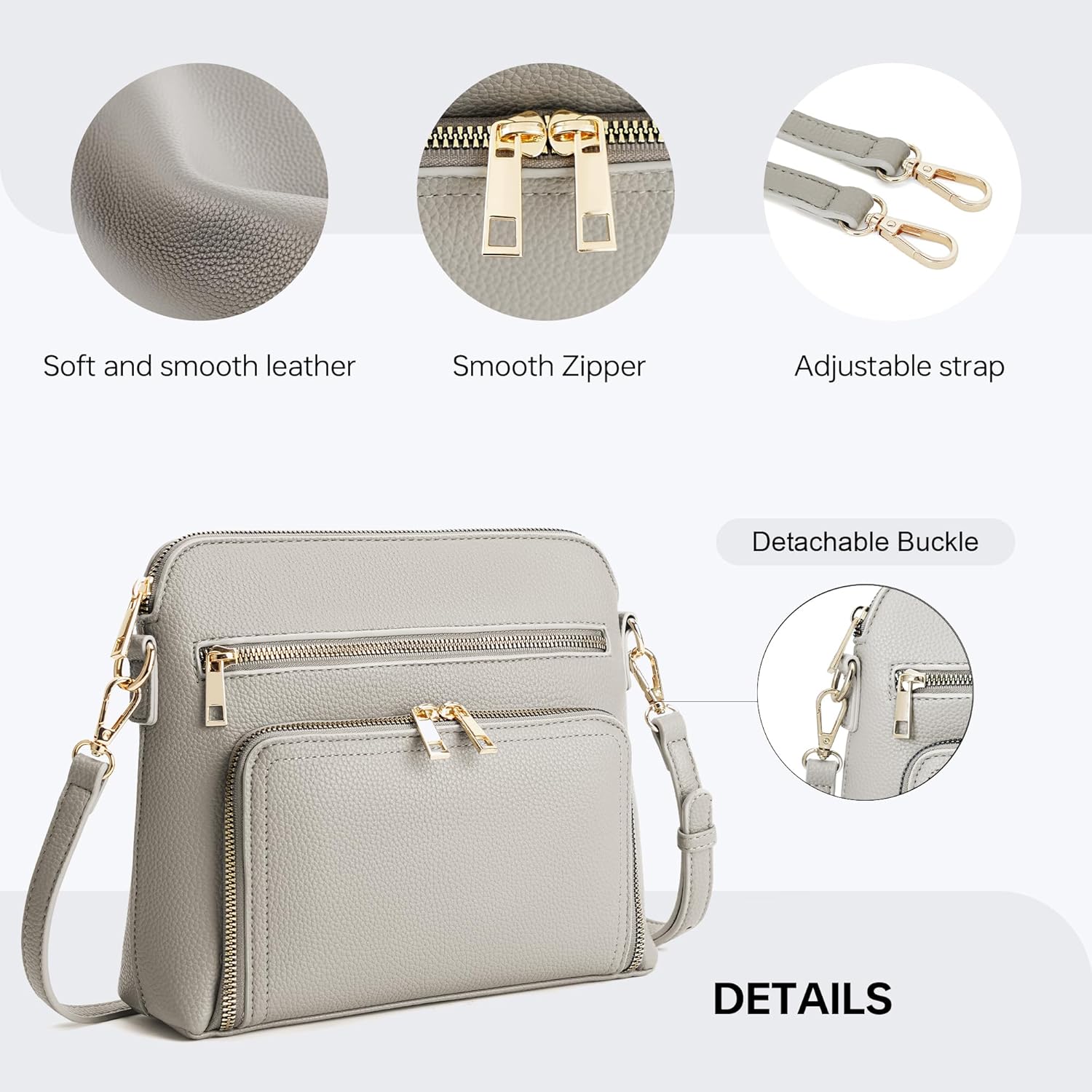 Crossbody Purses for Women Purse with Built in Wallet Rfid Crossbody Bag - Image 6