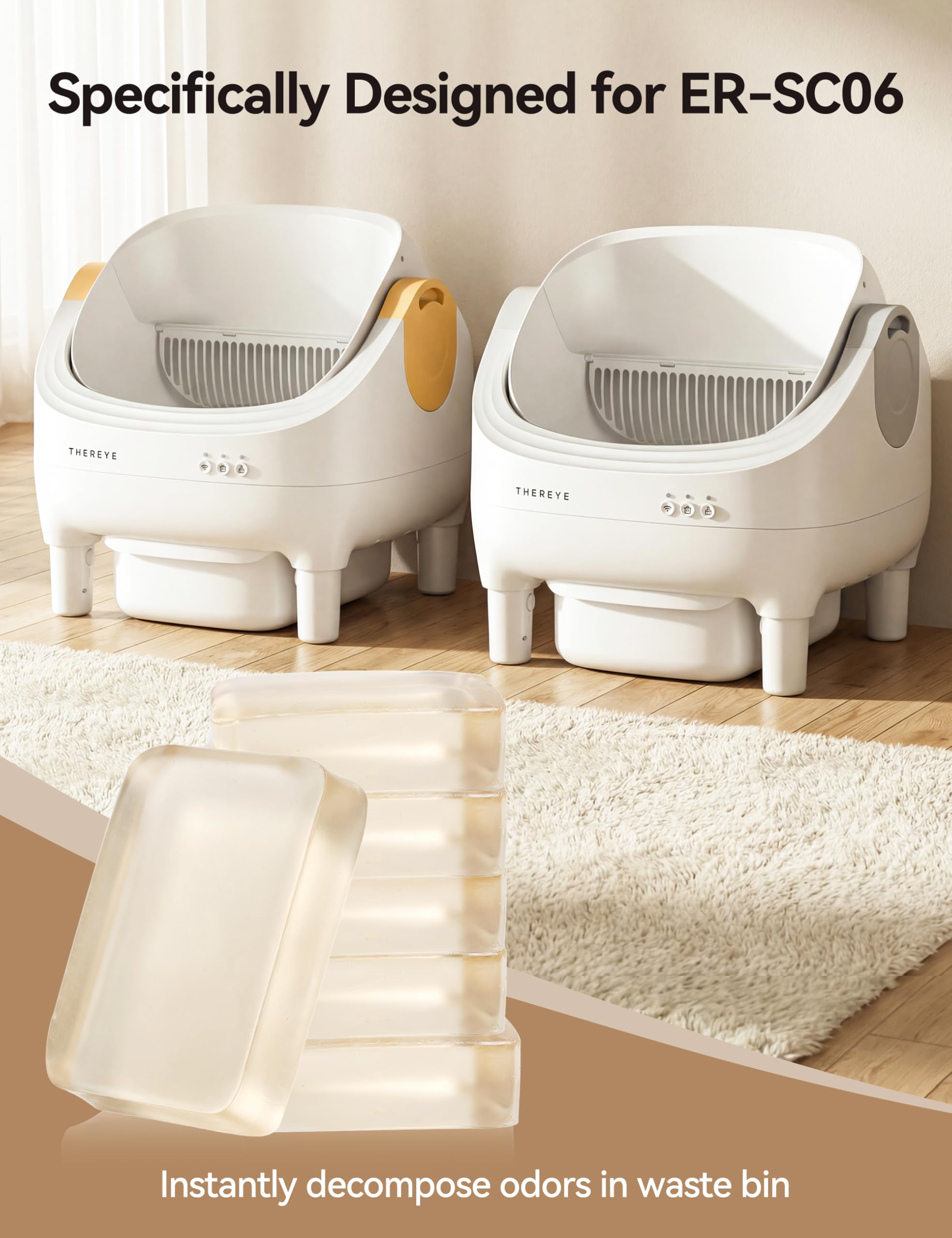Thereye Cat Litter Box Deodorizer, Compatible with SC06 Automatic Litter Box, Long-lasting Pet Odor Eliminator Gel for Thereye self cleaning litter box, 6PCS - image 5