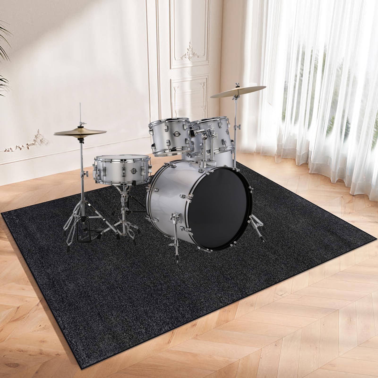 Alfombras Acusticas, Alfombrillas Insonorizada Antideslizantes, Alfombra para Baterías electrónicas Caja Bombo Baterías Acústico Tambor Instrumentos Musicales 160 x 100 cm