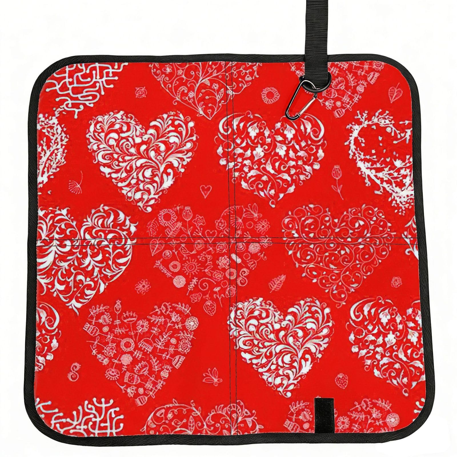 SDEGTHO Love. Printed Foldable Seat Pad with Closure, Lightweight Cushion for Airplane Travel Camping
