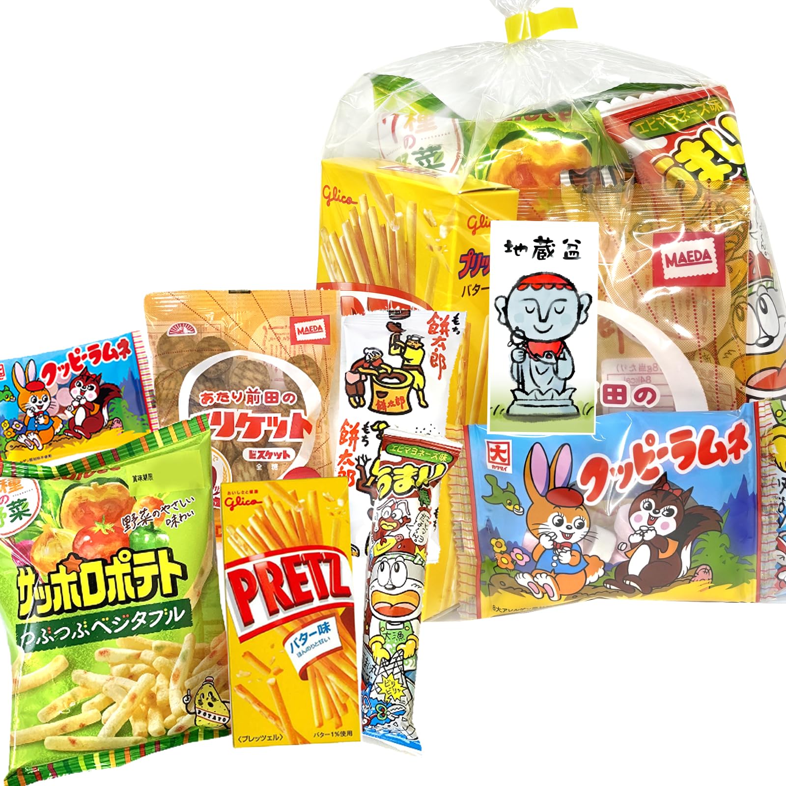 Amazon.co.jp: (地蔵盆 シール付き) お菓子 詰め合わせ (お地蔵さん じ