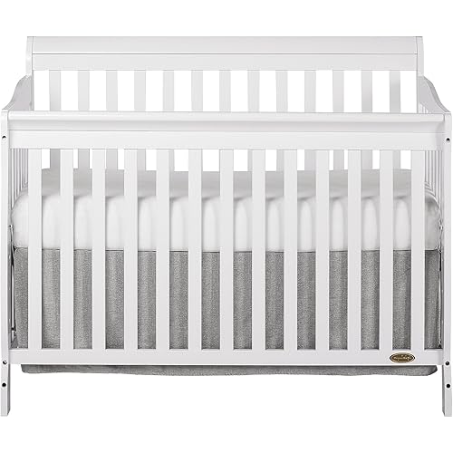 Dream On Me Ashton 5-In-1 Convertible Crib in White, Greenguard Gold Certified