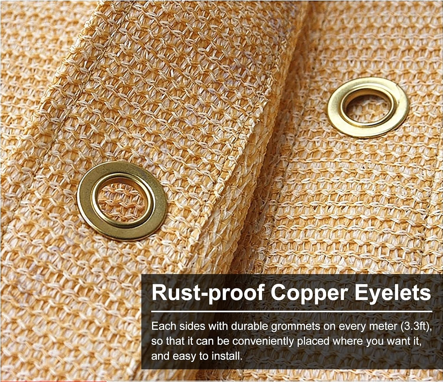 70% Shade Cloth for Greenhouses, Patios & Awnings - Durable Beige Mesh Tarp 4m x 5m (13ft x 16ft) - UV Protection for Gardens & Pet Kennels