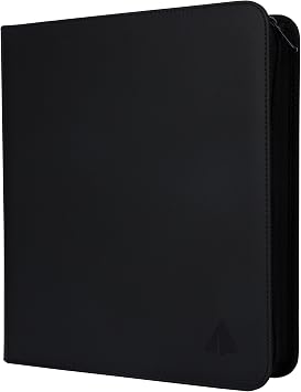 Rayvol Trading Card Binder, 9 Pocket Fit 1404 Cards - Metal D-Ring Card Holder with 78 Double-Sided Clear Pages, Top-Loading Collectors Album -Black