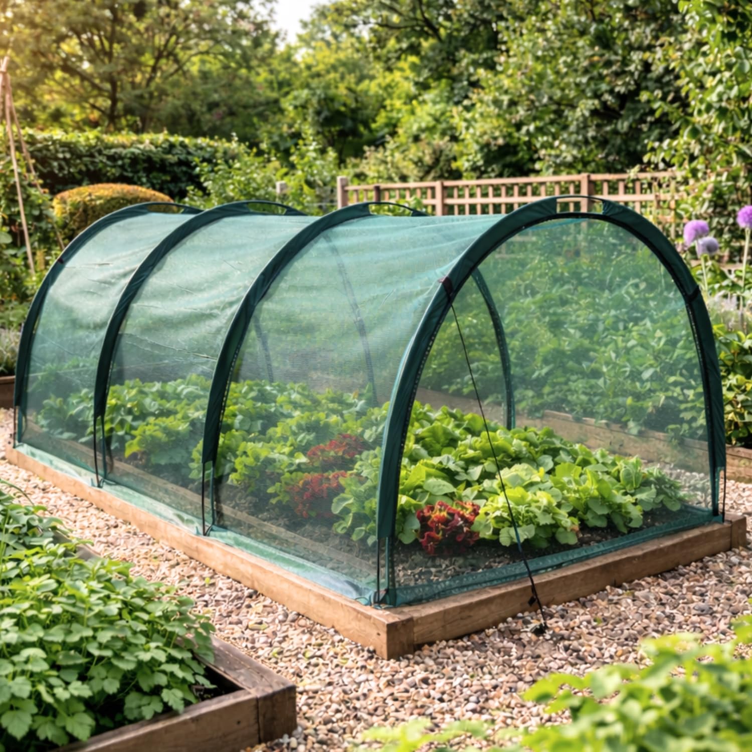 GardenSkill Net Grow Tunnel - Garden Growhouse Cloche for Protecting Fruit Vegetables Plants (3m x 1m x 1m high)