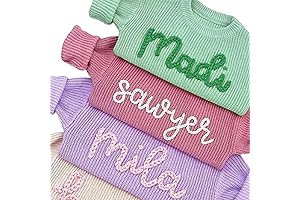 Personalized Baby Toddler Sweater: Knitted Monogrammed Embroidered Sweater for Boys and Girls