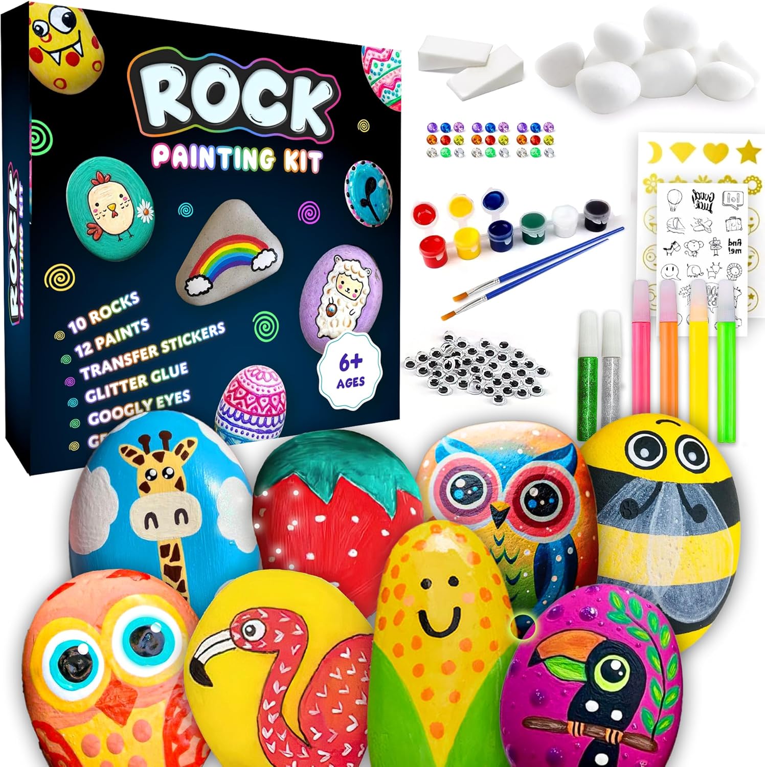 Amazon.com: Rock Painting kit for Kids 6-12 - Arts and Crafts kit for ...