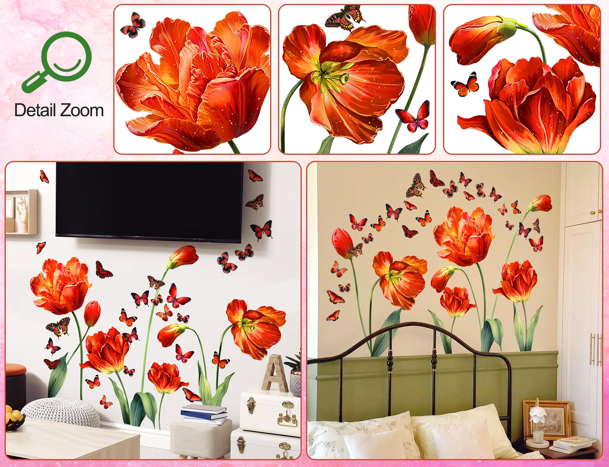 Fotos Hd De Calcomanías De Pared Con Flores Grandes