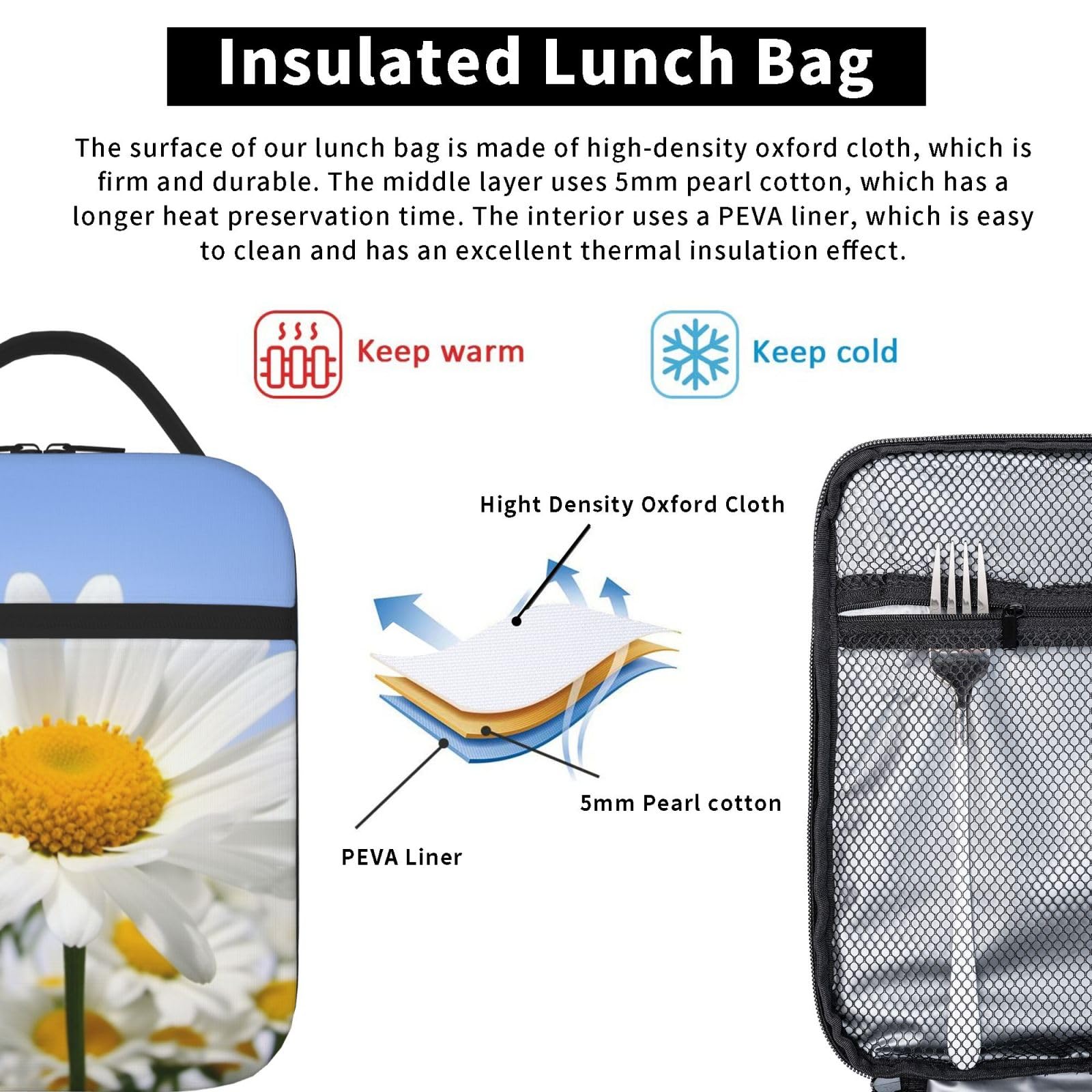 Borsa termica per il pranzo, per donne, per uomini, per adulti