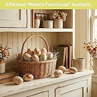 Vista 5 de Huevos de Pascua SallyFashion falsos, 15 unidades, de madera, sin pintar, juego para manualidades, decoración de cocina, alimento de juguete