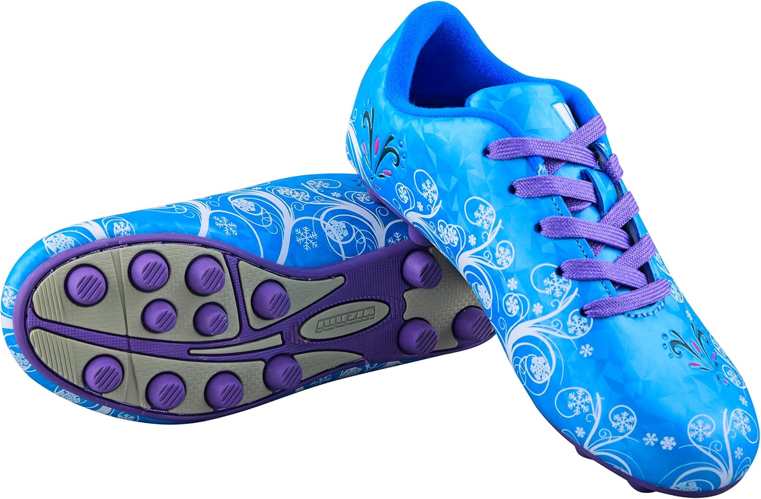 Vizari Frost Soccer Cleats (12) & Shinguards (M) Combo | Firm Ground Cleats with Superior Traction & Lightweight Shin Guards with Detachable Ankle Protection | Perfect Youth Soccer Set for Performance