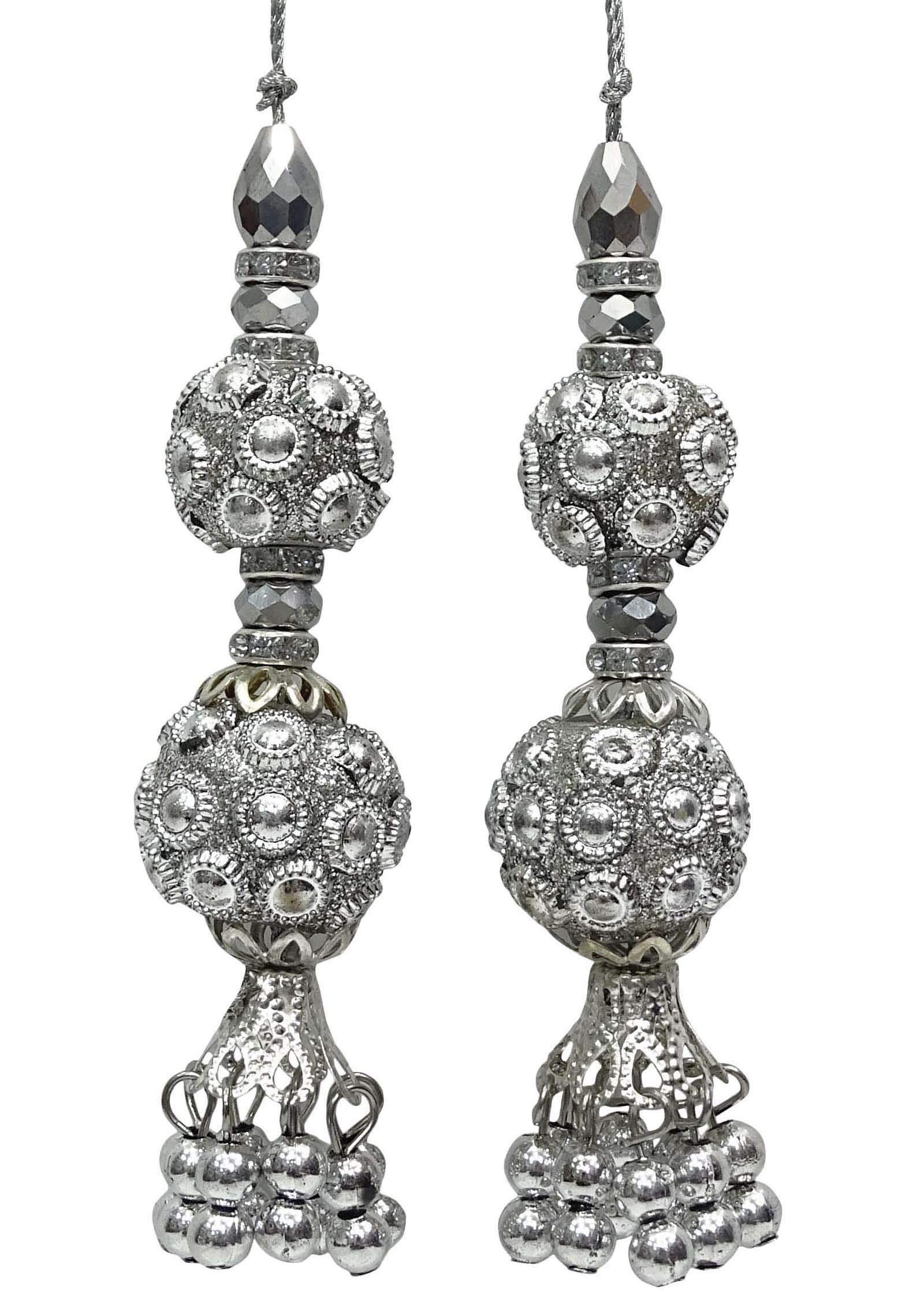 Cuentas con borlas zaraguelles latkans plata decorativos para manualidades