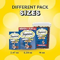 Vista 11 de Temptations Jumbo Stuff - Bocadillos crujientes y suaves para gato sabor salmón delicioso, cubo de 14 onzas