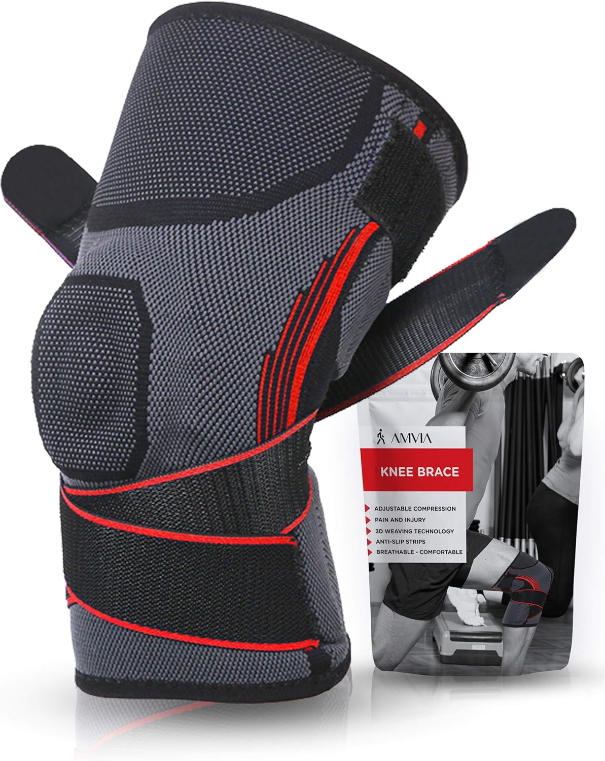 Amvia Adjustable Knee Brace Reduce Strain & Swelling