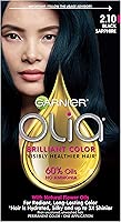 Garnier Olia Hair Color, Ammonia Free Hair Dye, Permanent Hair Color, 2.10 Black Sapphire (Packaging May Vary), 1 Count