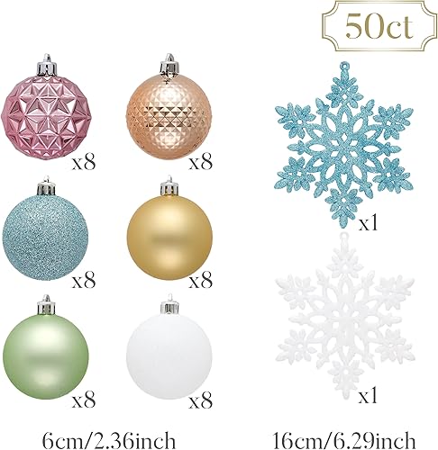 Miniatura 106 de Valery Madelyn Juego de adornos decorativos para árbol de Navidad para otoño, Halloween, 50 unidades de 2.36 pulgadas, rojo, verde y dorado