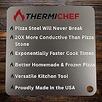 Vista 4 de ThermiChef 14" by 14" Pizza Steel (1/4" Thickness) - Multipurpose Cooking Steel for Ovens & Grills - Made in the USA