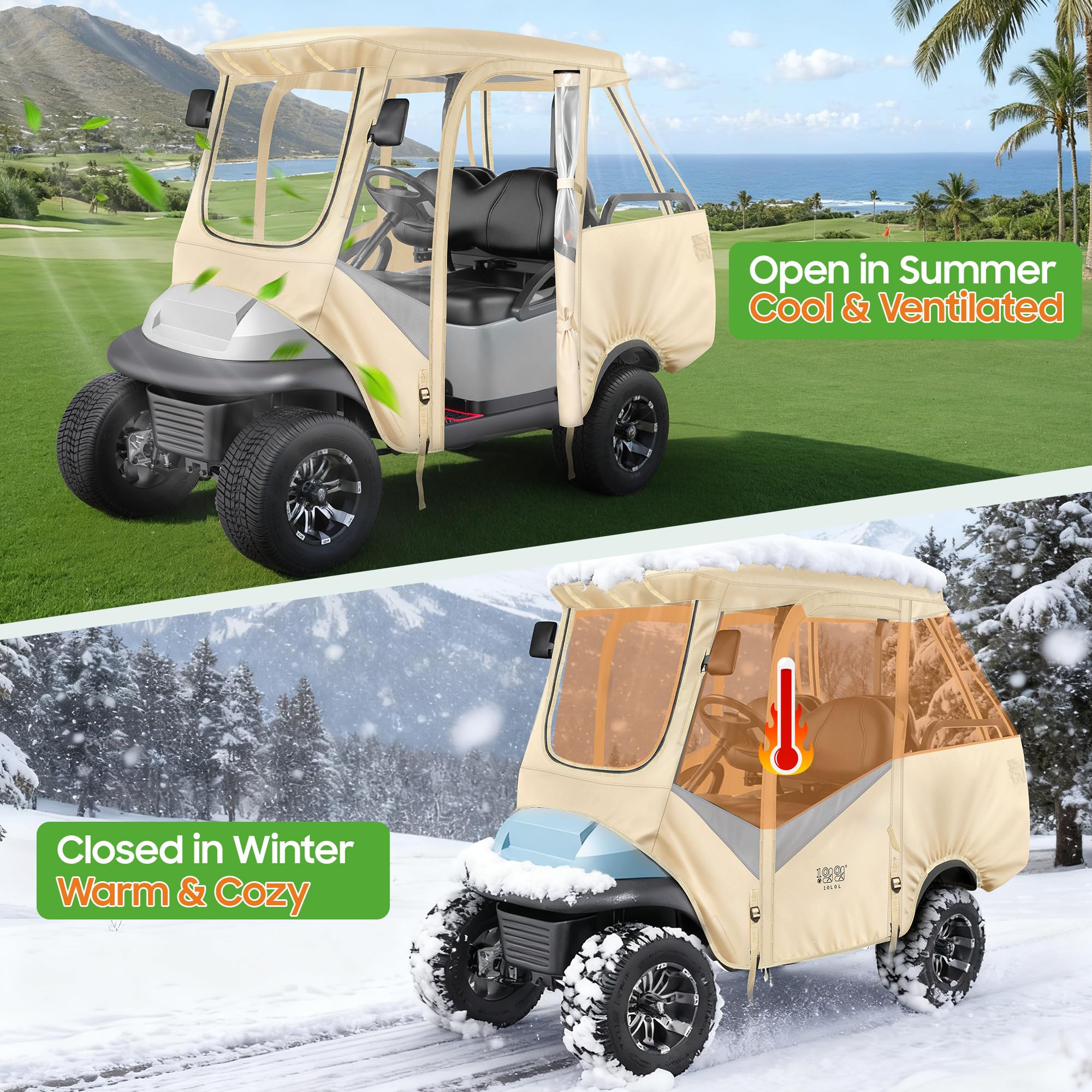 10L0L Housse de Voiture de Golf pour Voiture de Golf