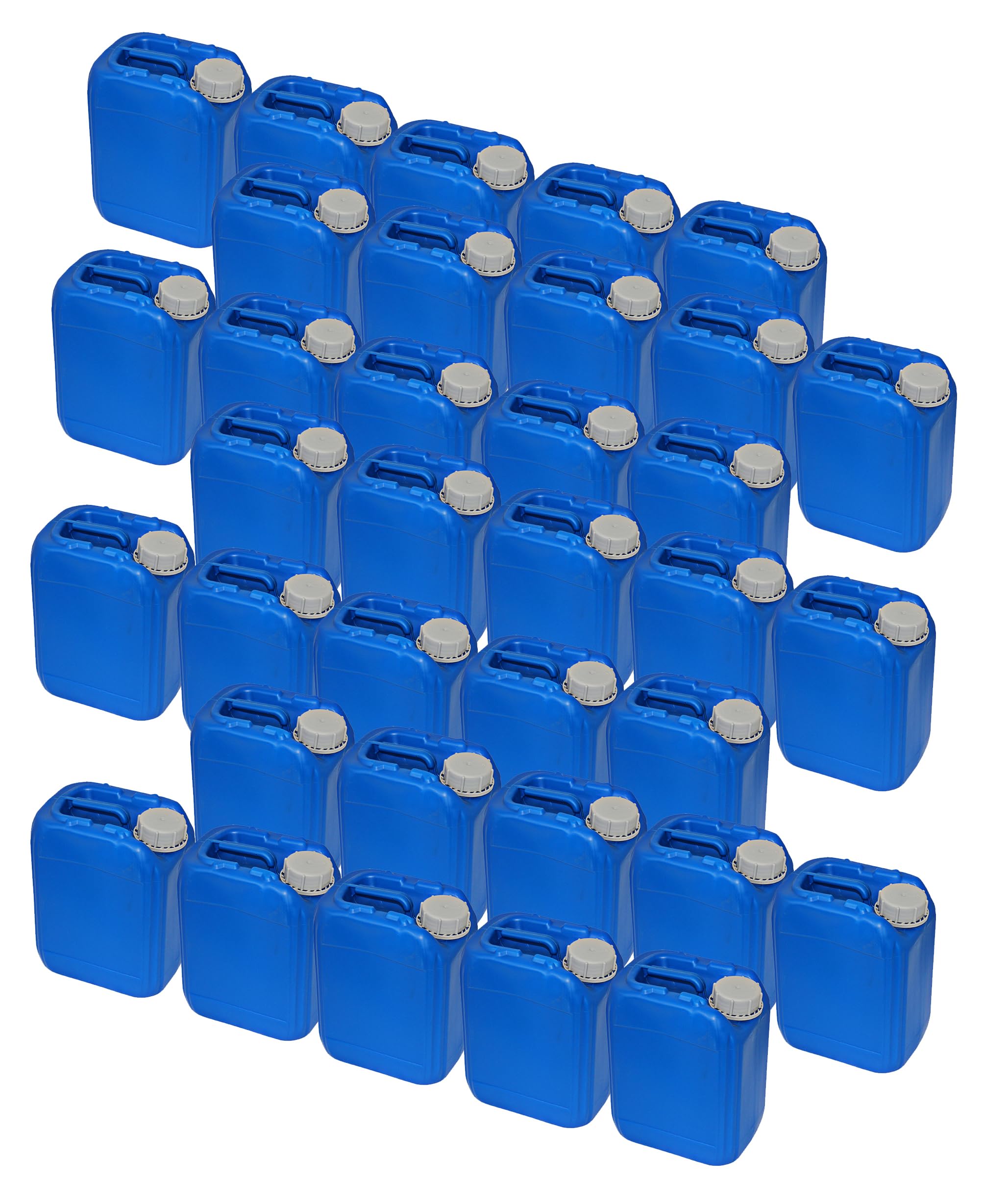 Air Sea Containers | 5L / 1.32 Gallon Black Jerrican | Tamper Evident Screw Cap | Packing Groups II & III | BPA Free | Perfect Container to Ship Chemicals & Liquids | Easy Stacking HDPE Containers | Pack of 35