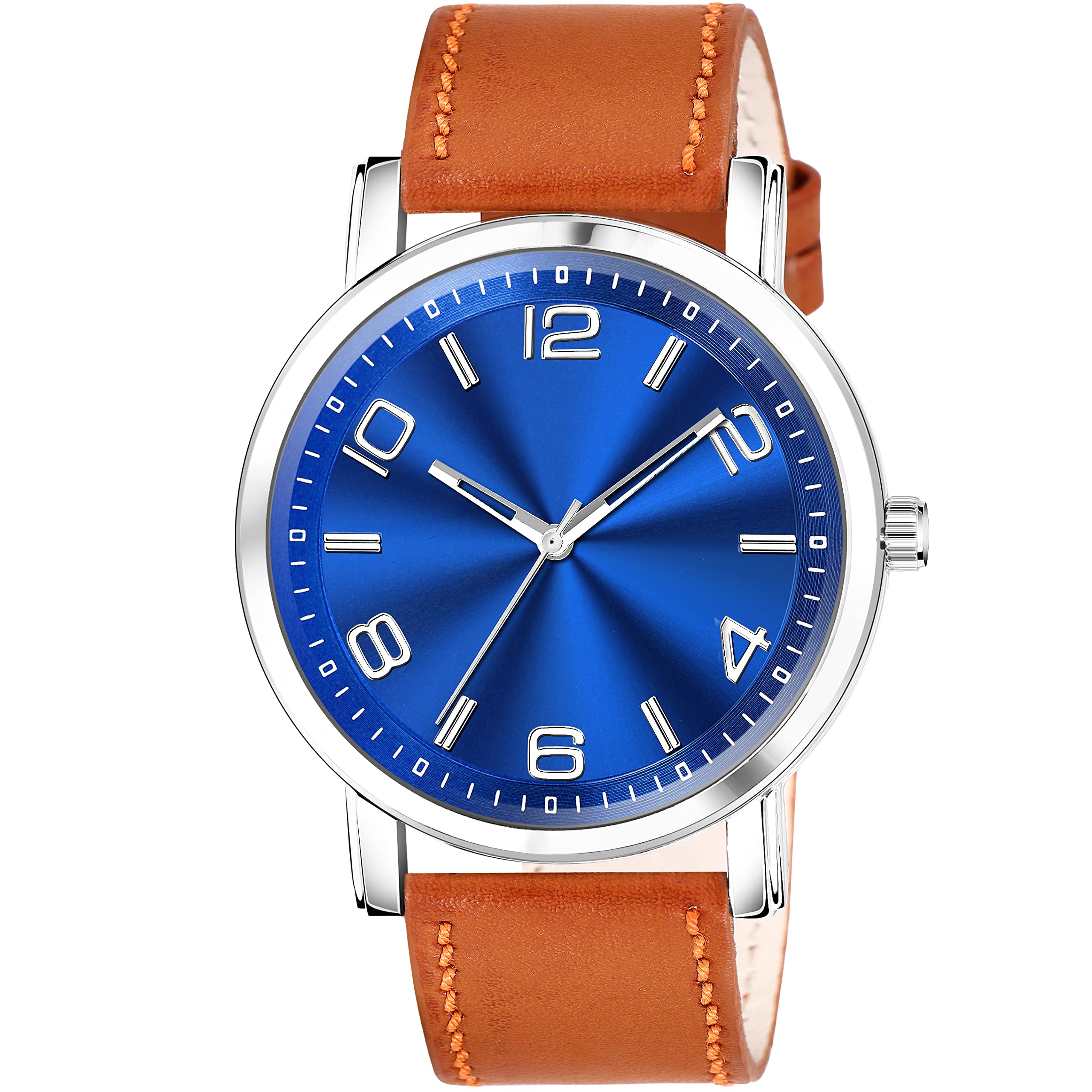 GOLDENIZE FASHION Branded Stylish Men and Boy Leather Belt Analog Wrist Watch (Blue) (B0B9JGZ234) Amazon Price History, Amazon Price Tracker