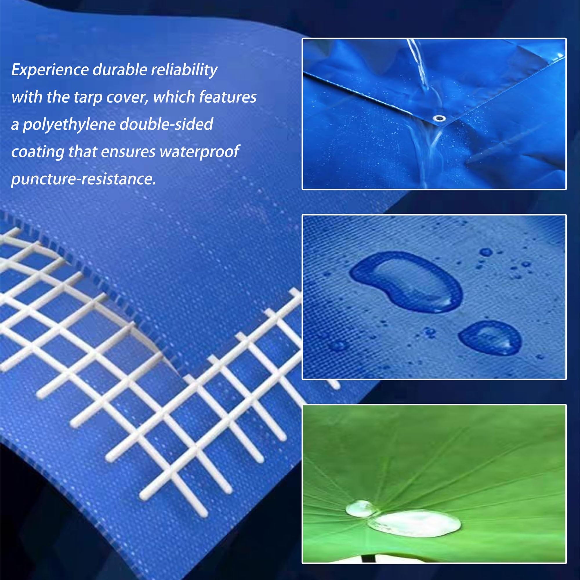 Telone impermeabile 2,5 x 7 m, 520 g/m², in PVC, multiuso, leggero, resistente alle intemperie, resistente, blu, ideale per camion e attrezzature da campeggio.