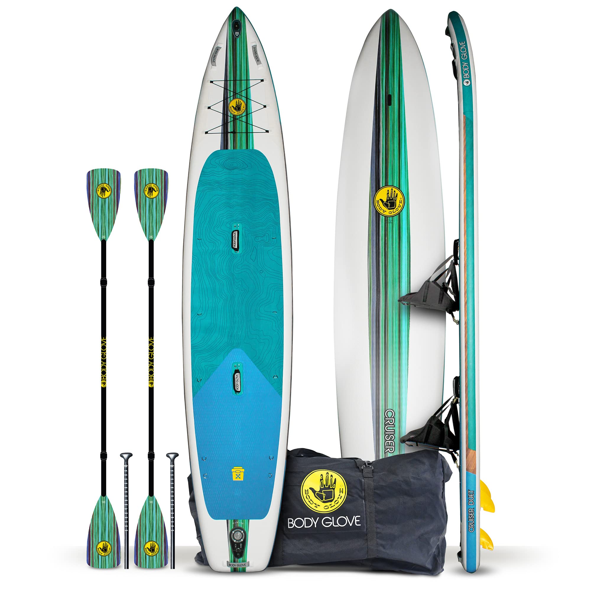 Body Glove Cruiser Duet 2-Person Inflatable Stand Up Paddle Board Package