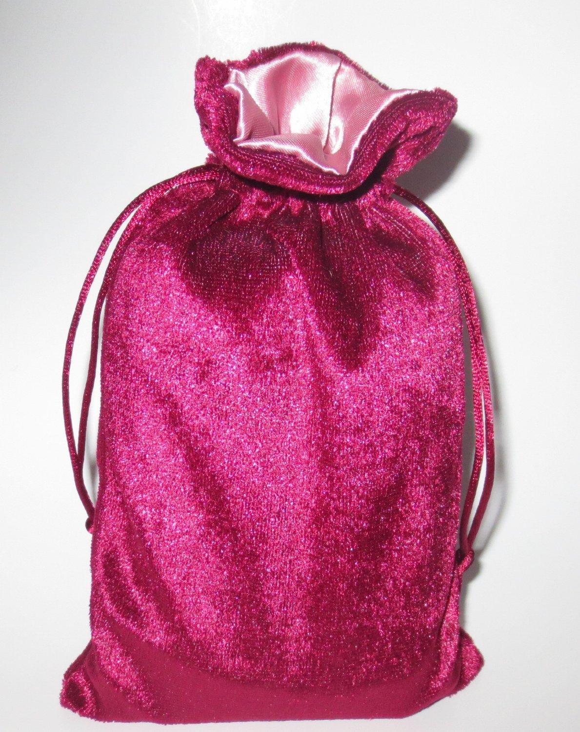 Paper MartRune/Tarot Bag: Burgundy Velvet and Rose Satin Bag
