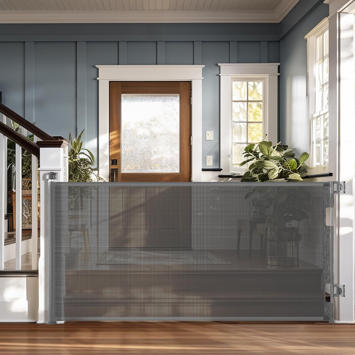 Cumbor Retractable Baby Gates for Stairs 33" Tall, Extends