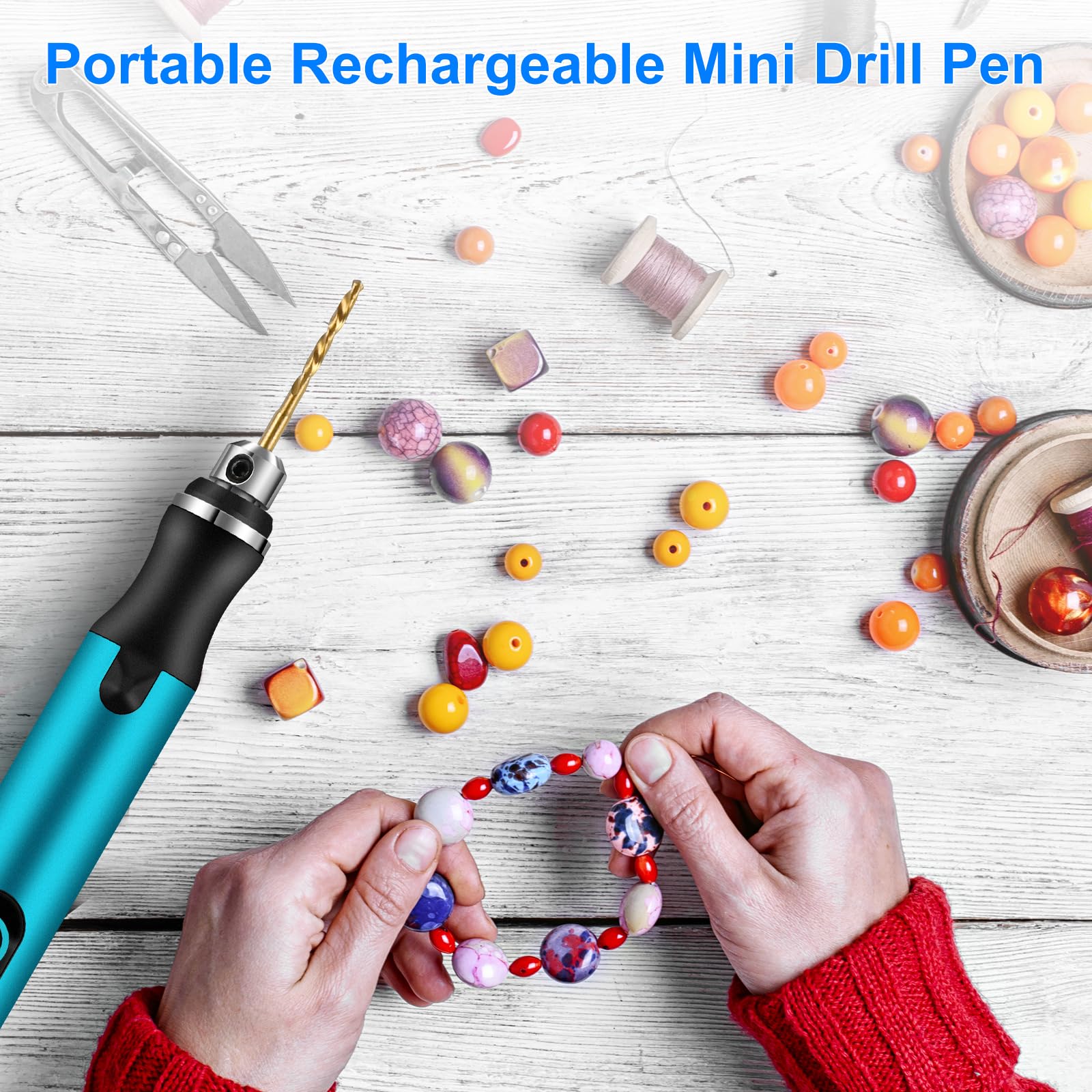 Gerbala Mini Trapano Elettrico a Mano, 3 Velocità, Ricaricabile USB, 10 Punte, Per Legno, Modellismo, Bricolage