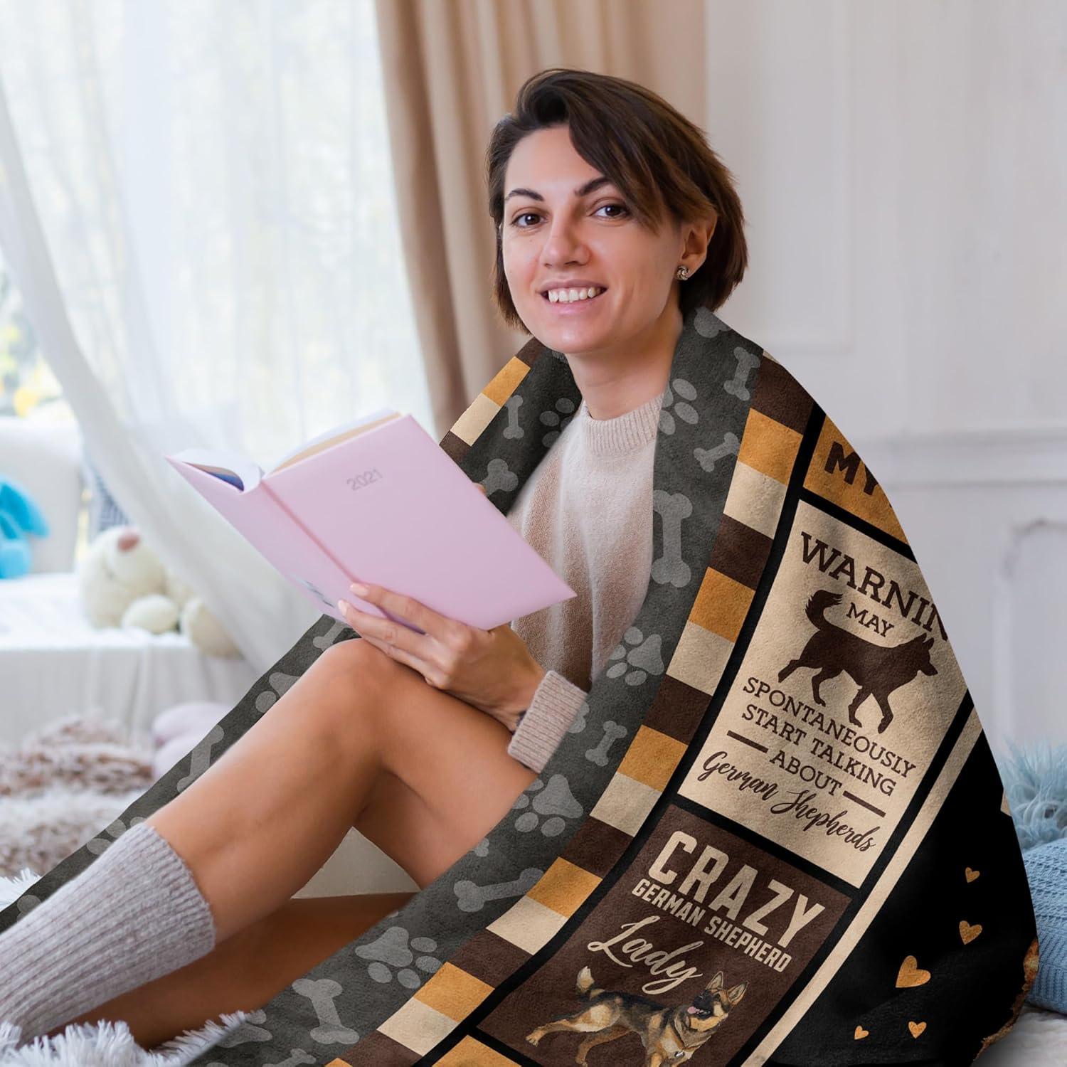 German Shepherd Gifts, German Shepherd Blanket 60"X50", German Shepherd Gifts for Women, Gifts for German Shepherd Lovers/Owners, German Shepherd Mom Gifts for Dog Lovers - Image 2