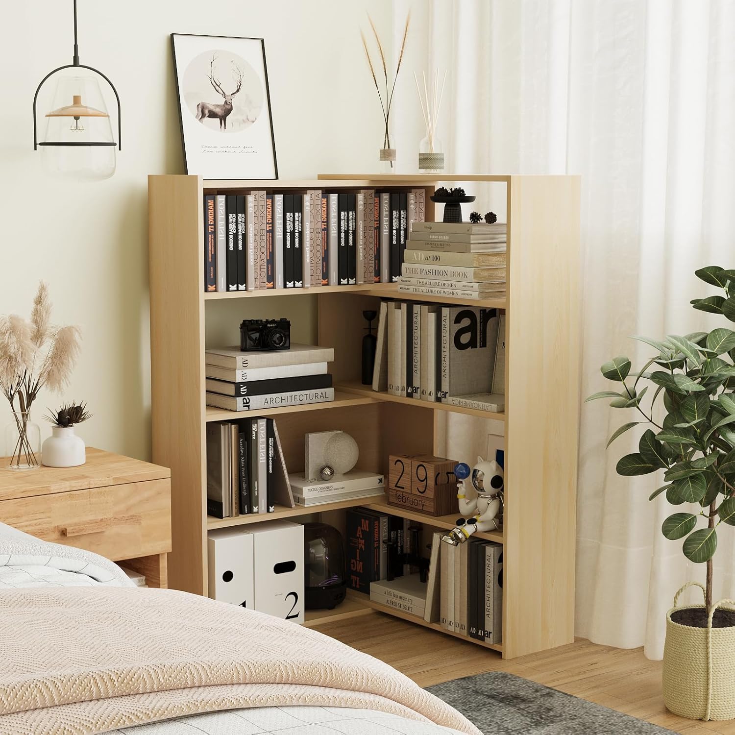 ARTETHYS Corner Bookcase Shelf 4Tier Cube Bookshelf with